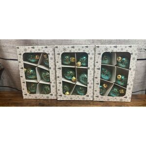 Poland Glass Christmas Ornaments Lot of 3 boxes Handmade Handblown